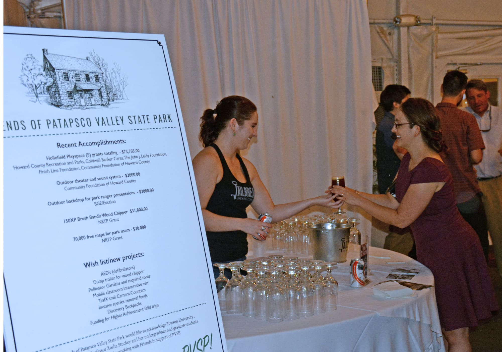Wine and beer were also ion the menu at Cocktails for Trails.
