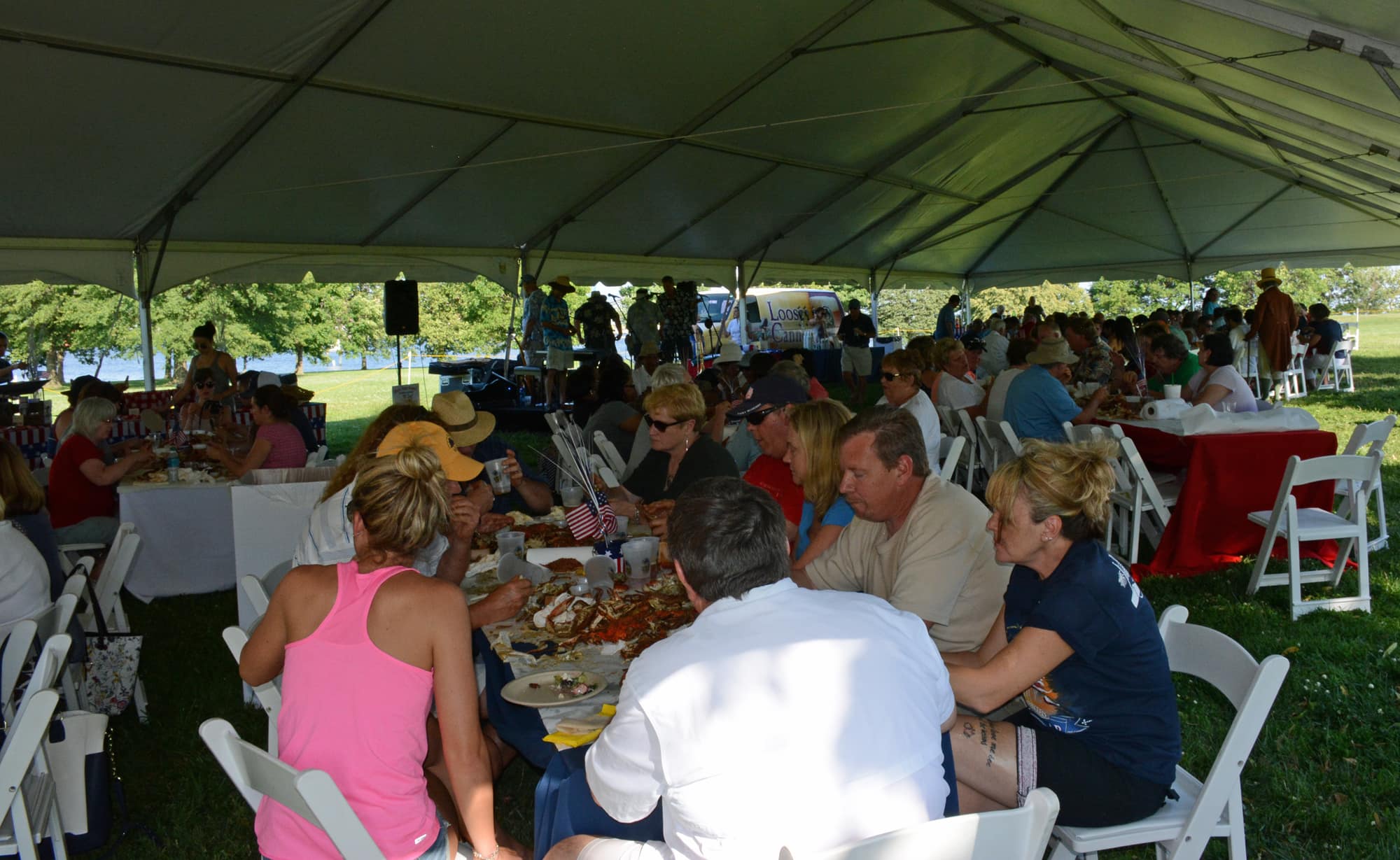 A packed house - er, tent - at the Friends of Fort McHenry Crab Feast.