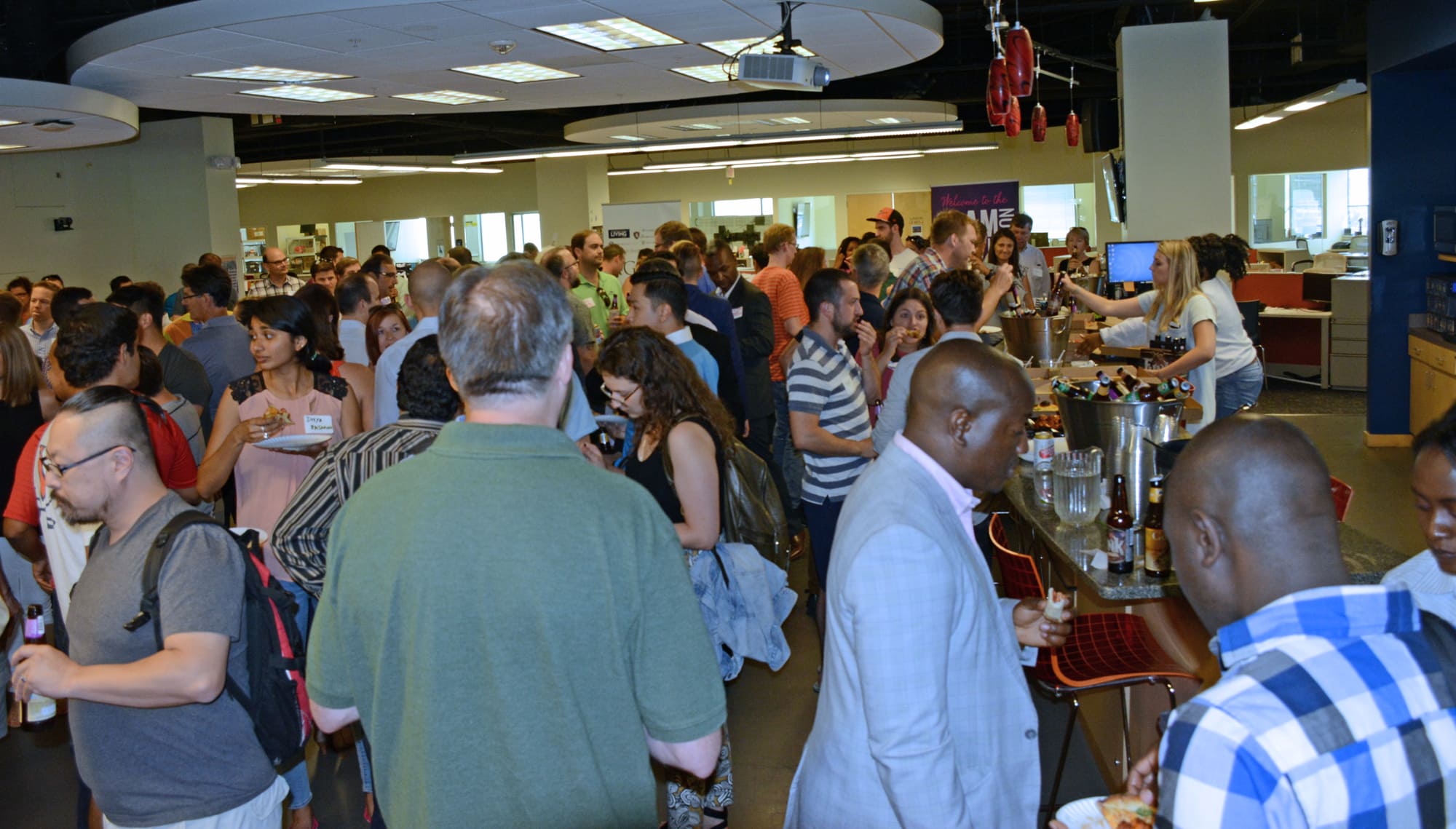 Folks from a number of tech businesses and other industries mixed and mingled at the Super Meetup.