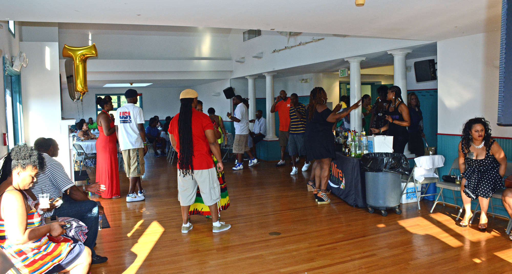 The party took place both outside and inside the Baltimore Rowing Club.