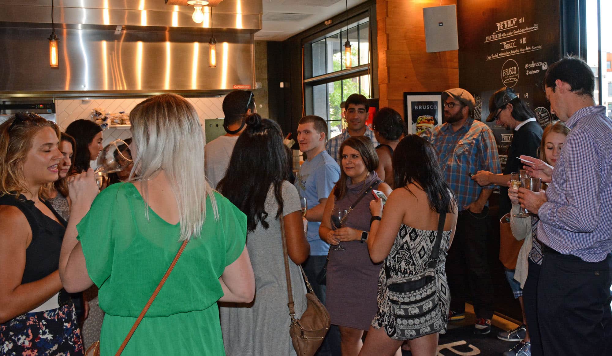 Guests first gathered at the restaurant's front bar.