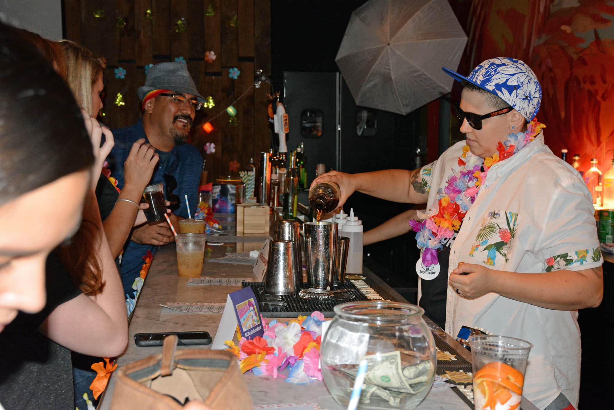 Colorful cocktails and rainbow-hued leis were all part of the fun.