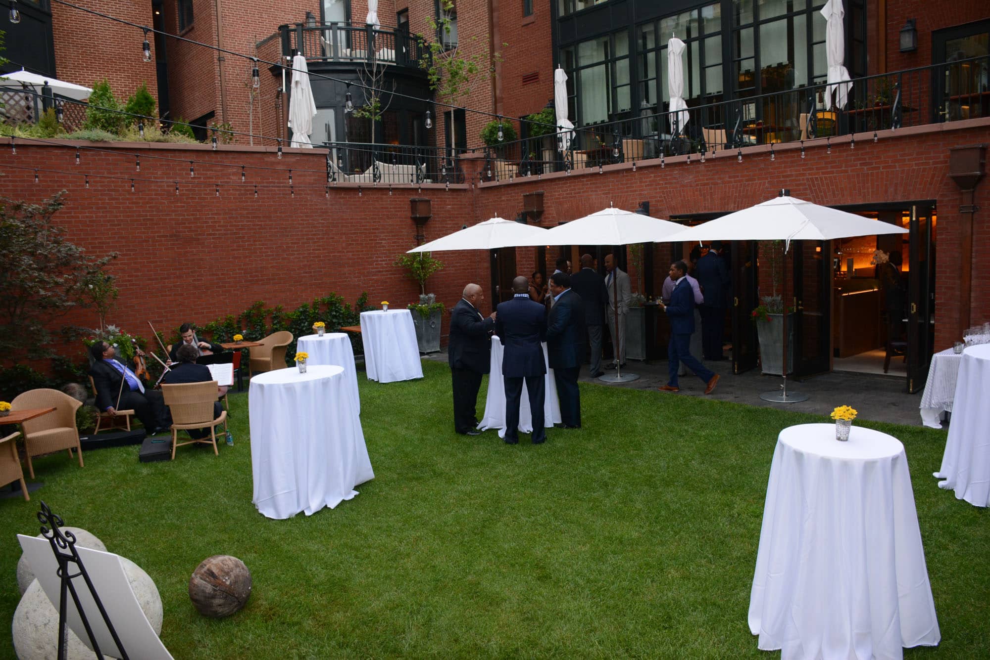 ...and outside, in the restaurant's courtyard, to the tunes of a string trio.