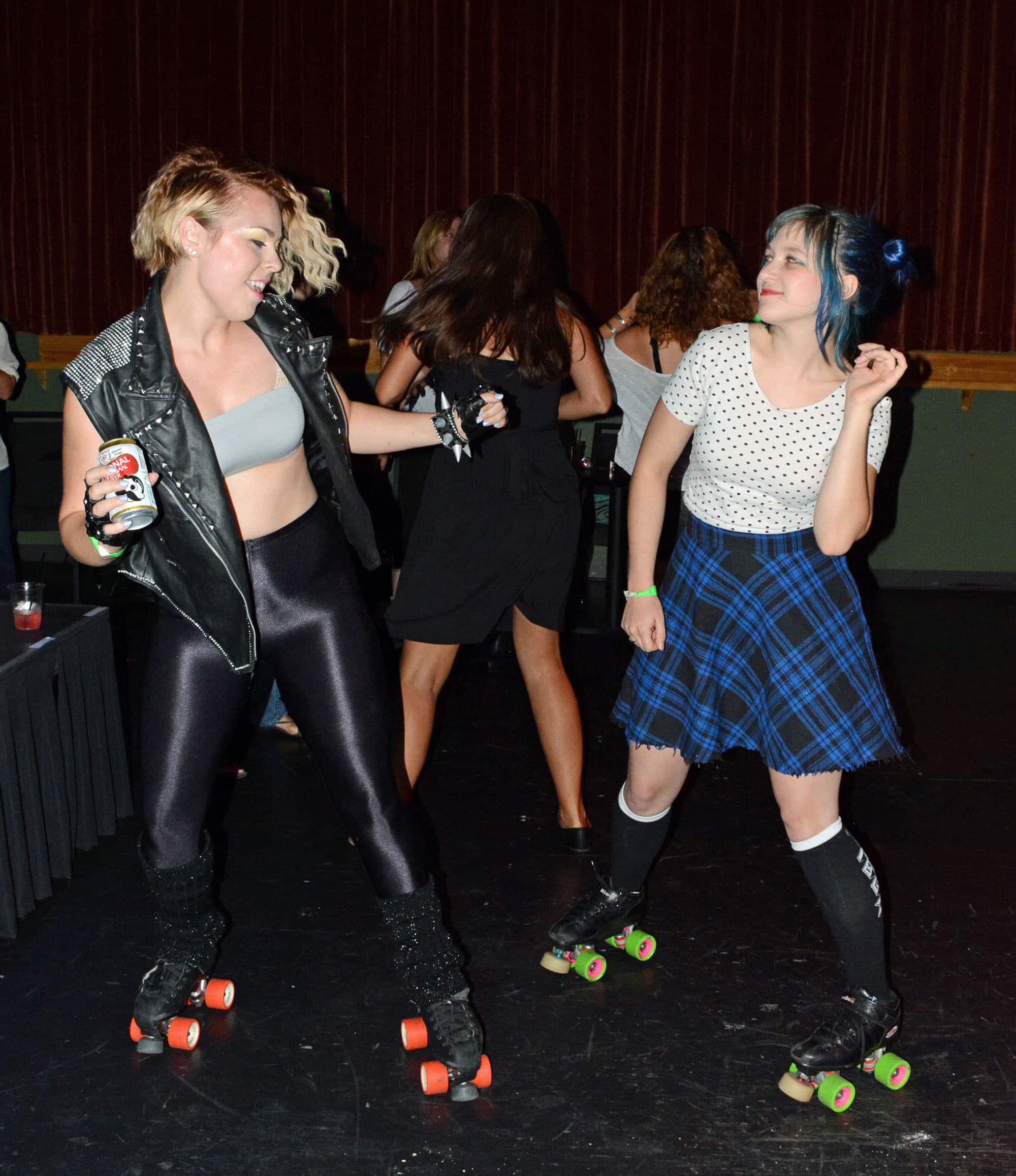Pictured (LtoR) Charm City Roller Girls: Erika Lipitz, a.k.a. "Fatal Faux Pas"; and Naomi Davidoff, a.k.a. "Rocket"