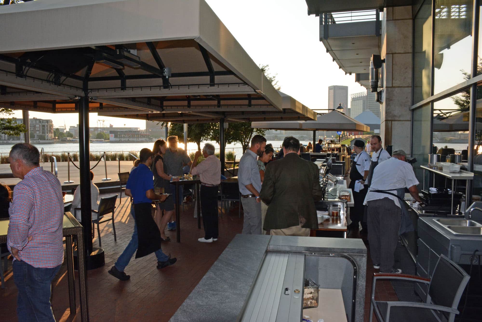 Guests enjoyed their "rye and roast" as they were entertained by a beautiful sunset over Baltimore's Inner Harbor.