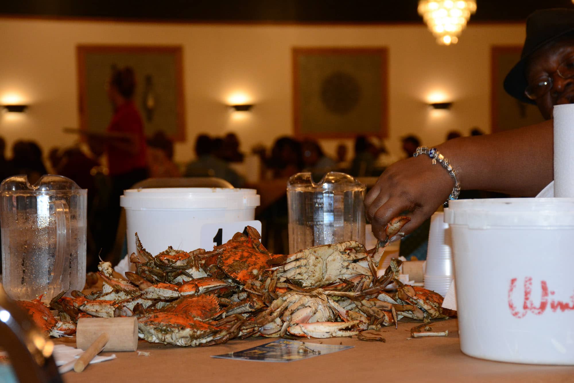 ...and the guests of honor at every table? The crabs, of course.