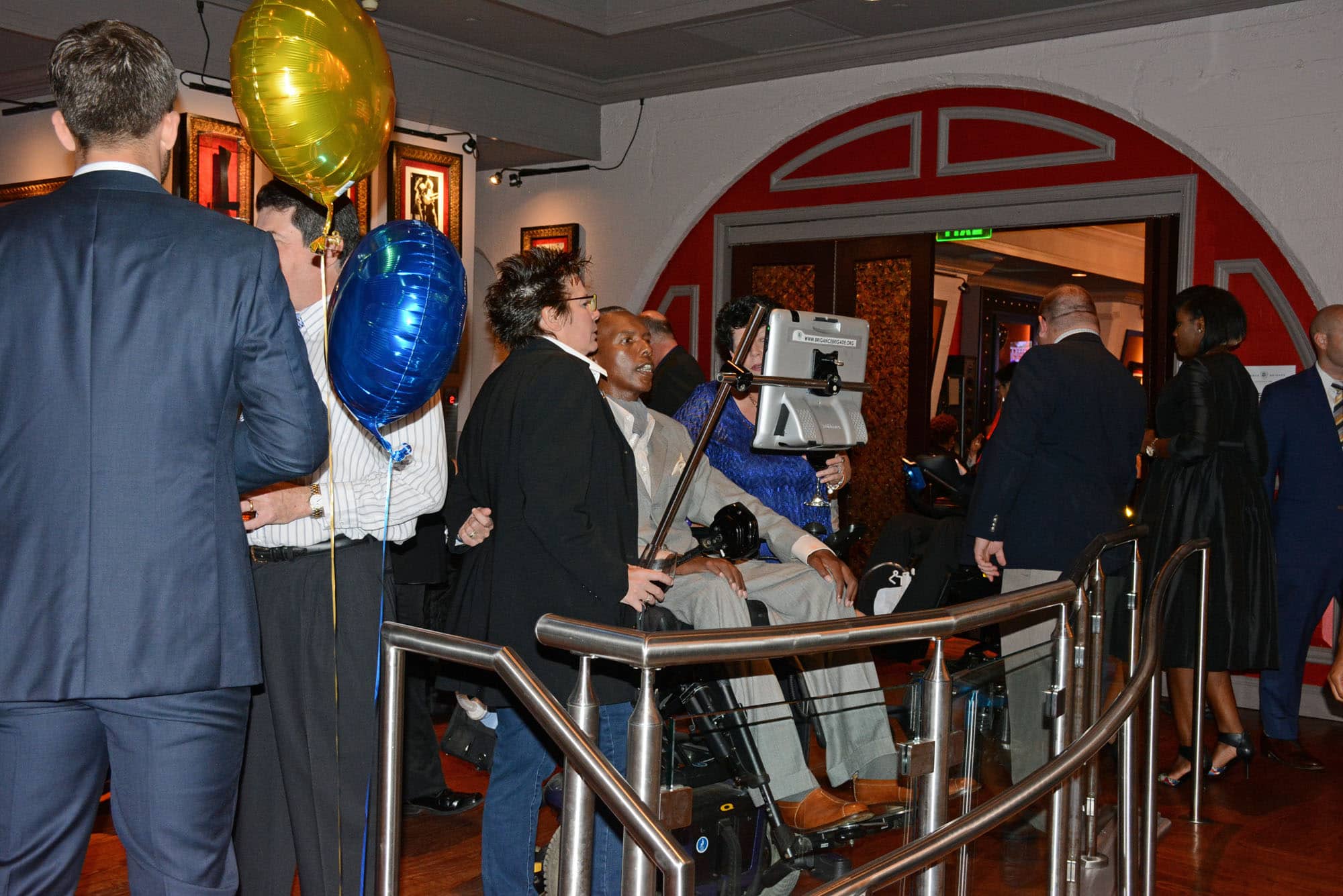 O.J. Brigance had a birds eye view of the party from an upper level on the side of the Hard Rock, where friends also lined up for a chance to chat with the him, as well.