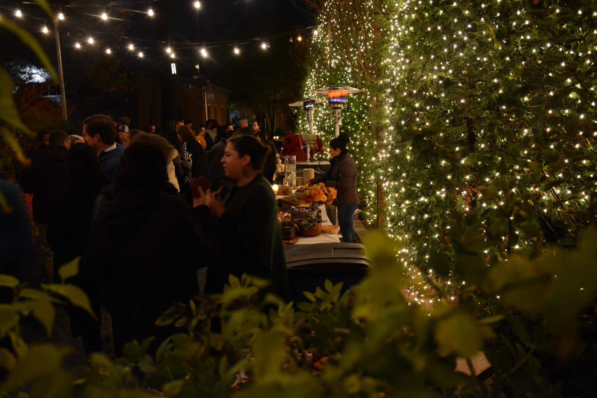 Folks chased off a slight chill with a bit of chili on the Foundry Building patio.