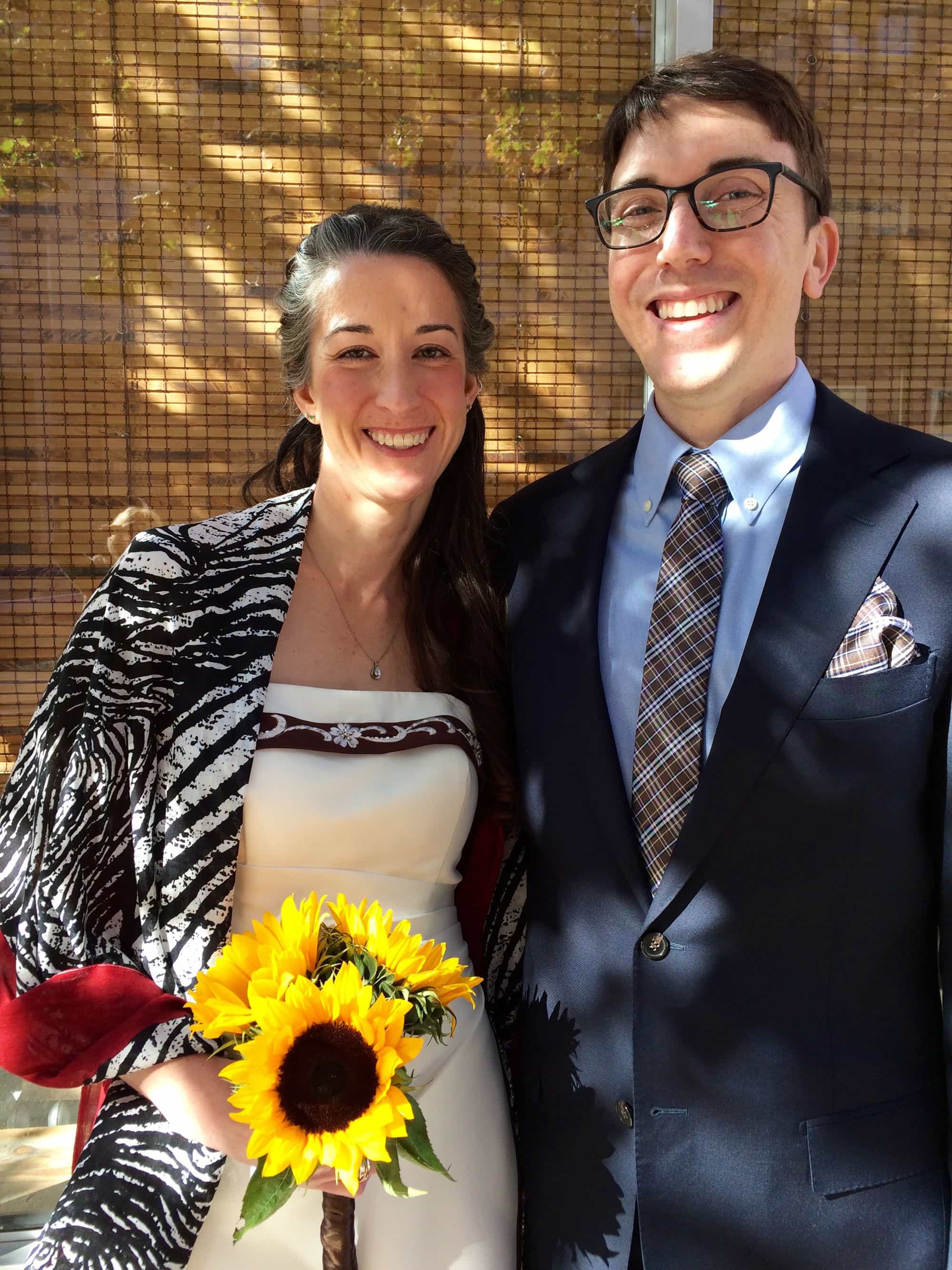 ...and a sunflower bouquet for their sunny wedding day...